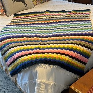 Handmade Chevron Knit Lap Blanket